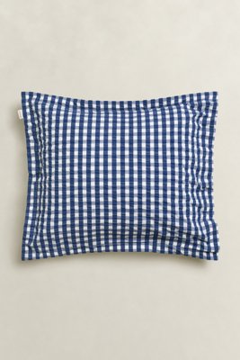 GANT - Rutete Seersucker Putetrekk vintage blue