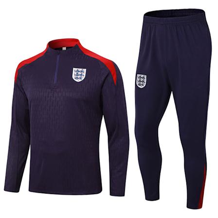 2425 Nya Spanien Portugal Brasilien Vuxen Långärmad Fotbollsträning Uniform Set England/Purple S