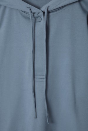 COS Women's Buttoned Lightweight Jersey Hoodie in Blue