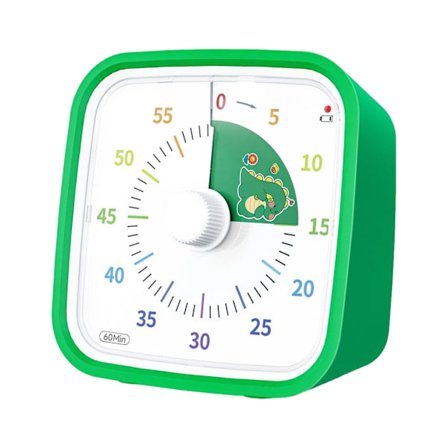 Stille timer for barn, fallbestandig plastkonstruksjon, enkel roterende knapp, tidsstyringsverktøy, kjøkken, studier, aktivitet