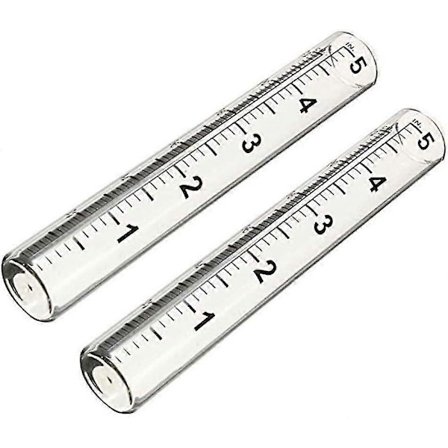 2 st 5-tums glasregnmätare ersättningsrör för utomhusgårdsträdgård (sorterade färger)