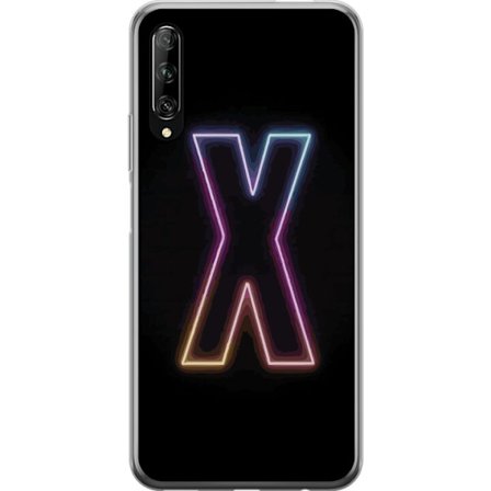 Kompatibelt Mobildeksel til Huawei Huawei P smart Pro 2019 Neonbokstav X i sterke fargevariasjoner mot svart bakgrunn, kraftig typografisk design med