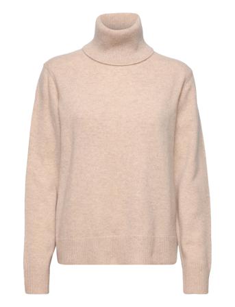 Paula Fine Wool Turtleneck Beige Wood Wood