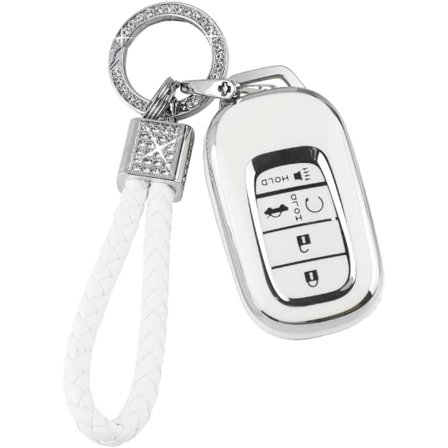 PIFOOG Bilnøglecover til Honda Civic 2022 2023 Tilbehør TPU Bløde Nøgler Fob Skal Etui 5 - Knaps Bil Smart Keyless Entry Covers Glitrende Nøglering