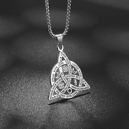 Häxknut Halsband Rostfritt Stål Magisk Knut Pagan Häxkonst Symboler Hänge Keltisk Knut Halsband Smycken Gåvor för Kvinnor