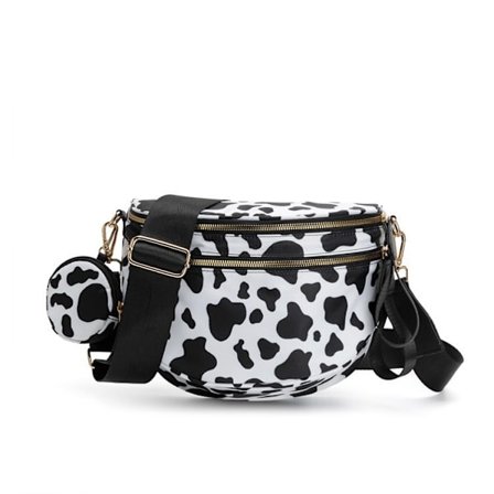Crossbody Bum Bag, Justerbare Brede Stropper (Kuktrykk)