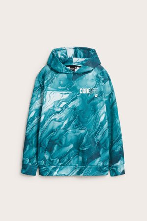 Kappahl | Mönstrad hoodie i WCT Grön 170 | Grön