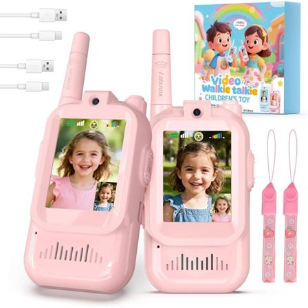 2-pak Walkie Talkie Børn med Video – Genopladeligt Legetøjssæt til Udendørs Leg
