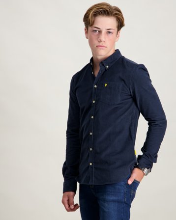 Lyle & Scott Needle Cord Shirt Blau Hemden Jungen - Kids Brand Store