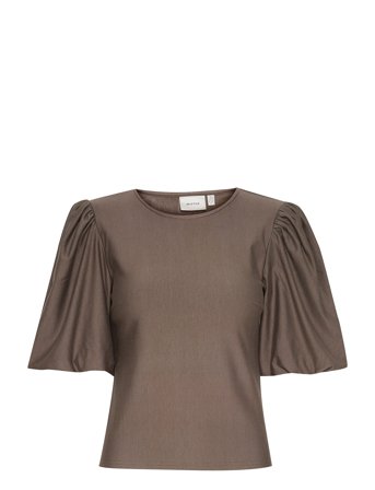 Rifagz Balloon Blouse Brown Gestuz
