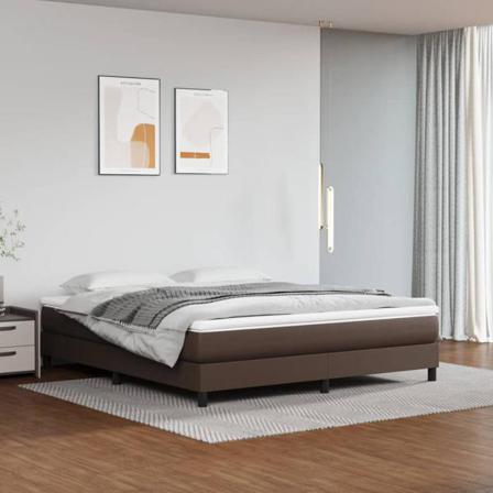 Vidaxl Pocketresårmadrass Brun 180x200x20 Cm Konstläder Brun
