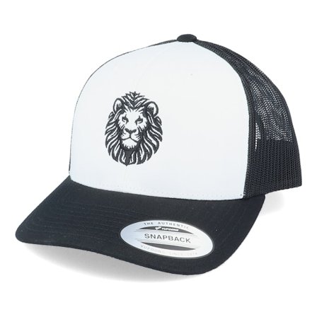 Iconic - Alpha Lion Retro Black/White/Black Trucker Trucker White Cap - @ Hatstore