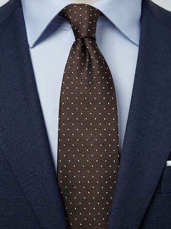 John Henric Men's Brown Dot Tie Size 8