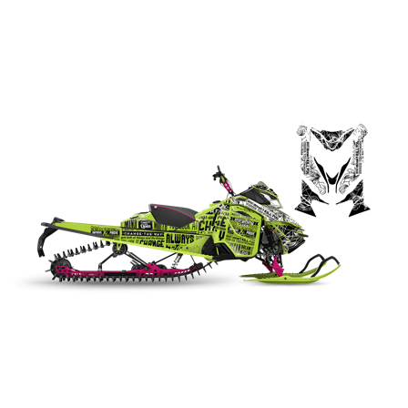 Dekalkit SweTown Quotes Lime - Ski-Doo Renegade Backcountry X 800 E-Tec 2016-2017