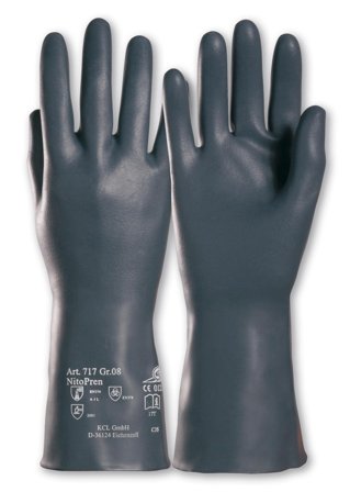 Honeywell Nitopren 717 Kjemikaliehanske flosset nitopren 10, Klær