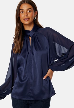 BUBBLEROOM Shirley Blouse Dark blue Vaatteet