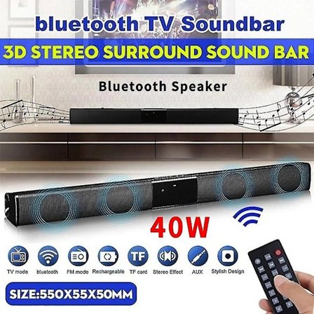 40W Bluetooth-kaiutin Langaton Soundbar-kaiutin Televisiolle