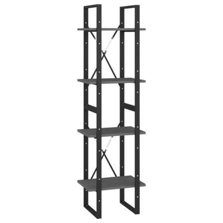 Vidaxl Bokhylla 4 Hyllplan Grå 40x30x140 Cm Massiv Furu Grå