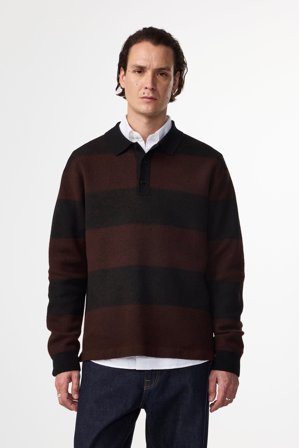 NN.07 Rugby Polo Herren Schwarz Certified Wool