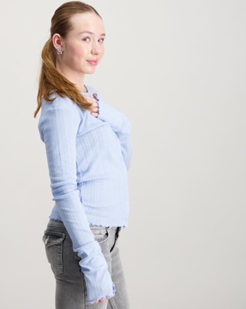 Kids ONLY KOGSALSA LIFE L/S CARDIGAN JRS Blå Tröjor Tjej - Kids Brand Store