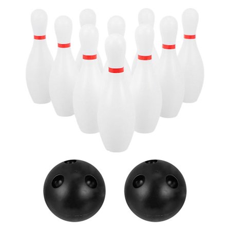 1 sett med barnas bowling plast bowling leker utendørs innendørs bowling sport leker (15X14.5CM, hvit)