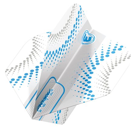 Winmau Dart Flights Zeta Standard 100 Micron Prism White/Blue/Grey 3 Sets (9 Flights) Translucent Design Pro Player