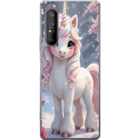 Yhteensopiva Puhelinkuori Sony Xperia 1 II Minimalistinen glitch-typografia tekstillä cute but psycho neon-maisessa väriefektissä