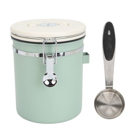 Kaffedåse i rustfrit stål, lufttæt opbevaringsbeholder til bønner og te 1,2L 12x12cm