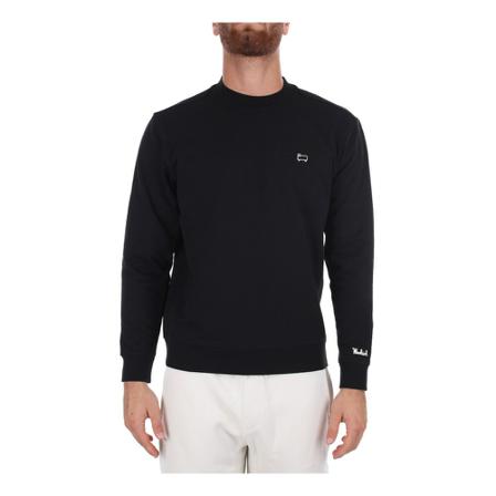 Woolrich, Zwart Crewneck Shirt Zwart, Heren, Maat:S,polyester