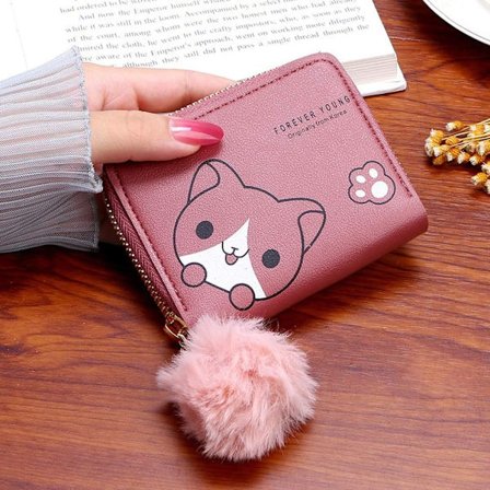 Lyhyt Mini Lompakko Pieni Kukkaro TUMMAN PINKKI