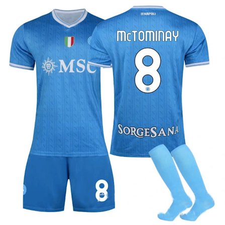 25-26 S.S.C. Napoli Hjemmedrakt NO.8 McTominay Sett Barn Voksen Fotballklær med Sokker NO.8-XF33- NO.8 S