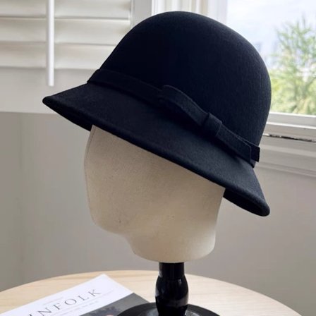 Cap i ylle Fransk ullhatt SVART