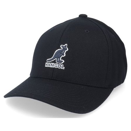 Kangol - Svart flexfit Keps - 3D Wool Black/Black Flexfit @ Hatstore
