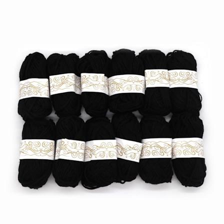 12 Färgade DIY-Material i Ull för Barn, Handgjorda för Förskolan Black 12