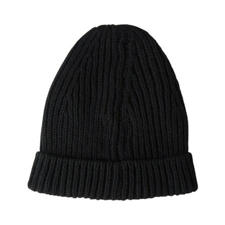 Rick Owens, Ribbed Knit Beanie Hat Zwart, Heren, Maat:ONE Size