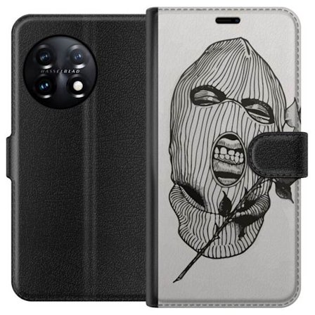 OnePlus 11R Plånboksfodral Ski Mask Ros Streetwear Design Grafiskt Motiv Spänning