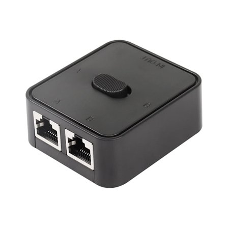 Netværks LAN Switch 2 Porte, RJ45 Netværks Nøgle Tryk Switch Splitter Vælgerboks, 100M 2 ind 1 ud eller 1 ind 2 ud, 2 Port Netværks Hub Sort