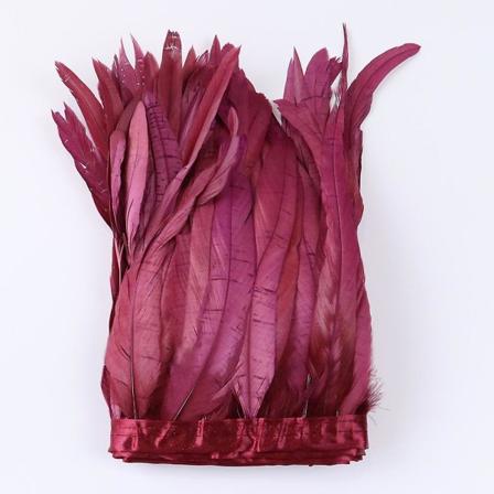 25-30 cm kukon höyhenet reunat hapsut värjätty värikäs luonnollinen kukko höyhen nauha juhla puku vaatteet päähineet koristelu db burgundy 25-30 cm