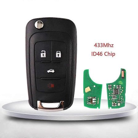 433Mhz 2/3 Knapper Bil Fjernkontroll Nøkkel Transponder Chip ID46 For Opel Vauxhall Astra J Corsa E Insignia Zafira C 2009-2016