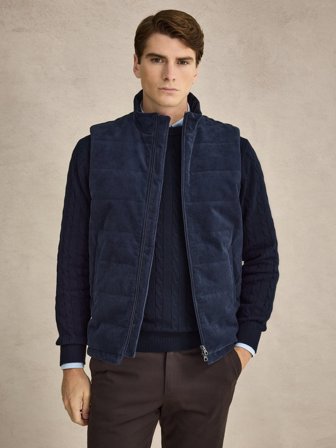 John Henric Men's Marineblau Weste Regular Fit Size XL