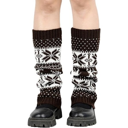Snöstjärna strikkede strømper Støvlemanchetter Strømper Strikkede benvarmere Vinter benvarmere Støvlemanchetter Strømper til kvinder og piger