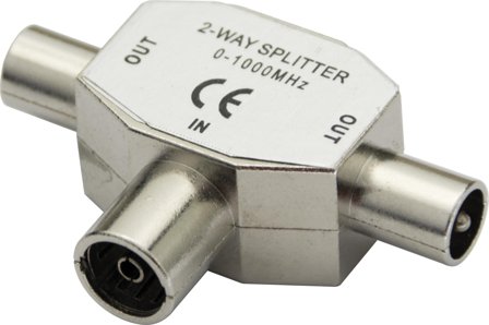 Deltaco 2-Way splitter TV IEC