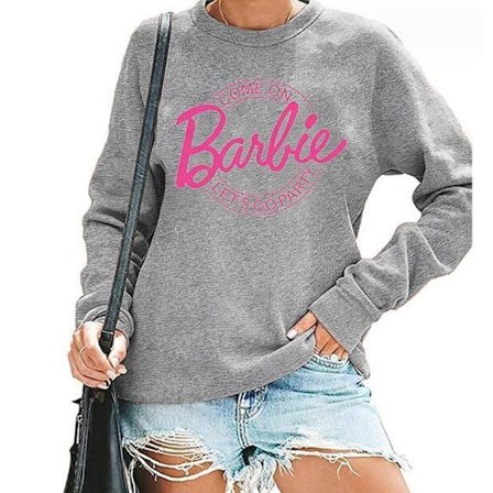 Tröja med alfabetet, långärmad, rund hals, dam