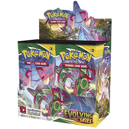 Salg! 360 stk gaveeske Evolving Skies Booster Packs for barn tegneserie søte spillekort papir null ingen