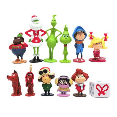 Nya 12 st/set Film Hur Grinchen Stal Grinch Julen Mini Actionfigur Barnleksak