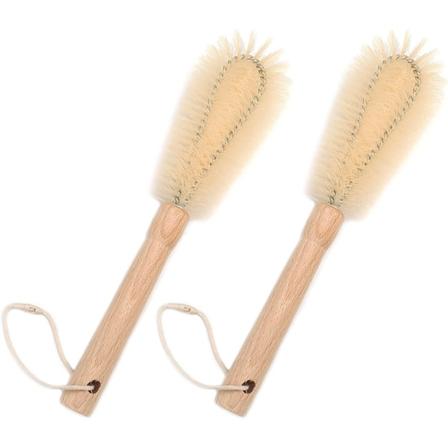 Babyflaskebørste Sett med 2 (V Nylonbørste 26 cm), med Bøk