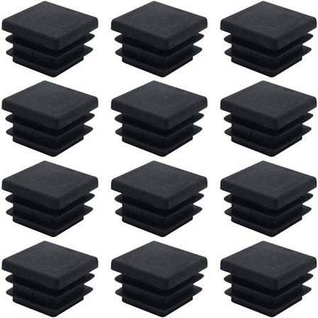 40 st fyrkantiga plastskydd 20 mm x 20 mm svarta fyrkantiga rörpluggar insats fyrkantiga rörändkåpor möbelfot skåp hylla stolsben plastskydd