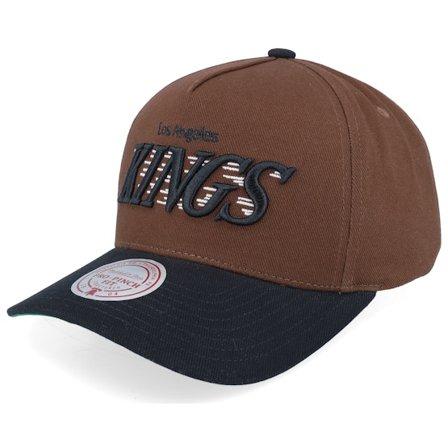 Mitchell & Ness - NHL Brown adjustable Czapka Z Daszkiem - Los Angeles Kings Obsidian Pro Crown Brown/Black A-frame Adjustable @ Hatstore