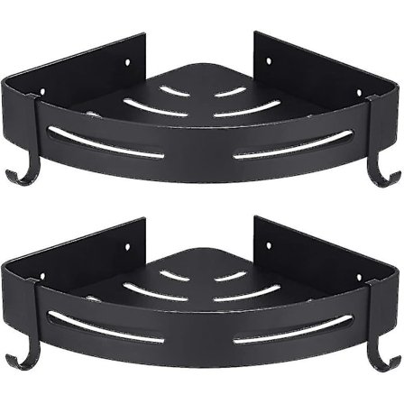 Dusjhylle Dusjhylle Svart Uten Boring Hjørne. Baderomshylle Baderom