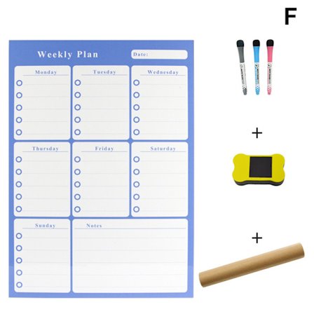 Raderbar kalender för kylskåp Magnetiska whiteboard-kalendrar Månads-/veckoplanerare Organizer Daglig anteckningsbok